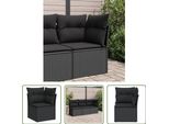 The Living Store Divano Angolare Da Giardino Con Cuscini In Poly Rattan Nero