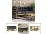 The Living Store Divani Angolari Da Giardino Con Cuscini 2 Pz. Legno Di Pino Impregnato