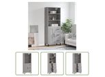 The Living Store Credenza Grey Sonoma 69,5X34X180 Cm Materiale A Base Di Legno