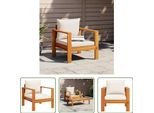 The Living Store Poltrona Da Giardino Con Cuscino In Legno Massiccio Di Acacia