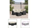 The Living Store Set Di Divani Da Giardino 5 Pezzi Con Cuscini In Poly Rattan Nero