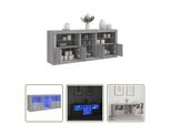 The Living Store Credenza Con Luci Led Grigio Sonoma 181,5X37X67 Cm