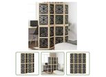 The Living Store Divisorio 4 Pezzi Marrone E Nero In Legno Massiccio Di Paulownia