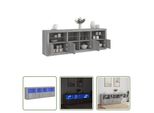 The Living Store Credenza Con Luci Led Grigio Sonoma 202X37X67 Cm