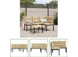 The Living Store Panche Da Giardino Con Cuscini 2 Pezzi In Acciaio Verniciato A Polvere Nero