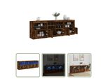The Living Store Credenza Con Luci Led Rovere Fumé 202X37X67 Cm