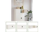 The Living Store Armadio Per Archiviazione Bianco 90X40X40 Cm In Acciaio
