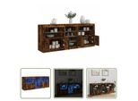The Living Store Credenza Con Luci Led Rovere Fumé 162X37X67 Cm