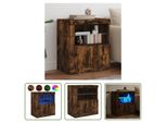 The Living Store Credenza Con Luci Led Rovere Fumé 60,5X37X67 Cm