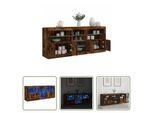 Credenza The Living Store Con Luci Led In Rovere Fumé 181,5X37X67 Cm