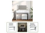 The Living Store Comodino Con Illuminazione Led Bianco 100X40X120 Cm