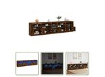 The Living Store Credenza Con Luci Led Rovere Fumé 283X37X67 Cm