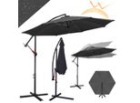 Aopunly Ombrellone A Sbalzo Ø350Cm Ombrellone A Manovella Protezione Uv UV50+ Ombrellone Da Giardino Ombrellone Da Mercato Con Protezione Uv, Manovella E Copertura Grigio