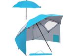 Aopunly Ombrellone Da Spiaggia 210Cm Protezione Uv 50+ Inclinabile Con Picchetto A Terra Borsa Per Il Trasporto Ombrellone Da Spiaggia Idrorepellente Ombrellone Da Balcone Ombrellone Da Giardino Blu Cielo