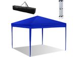 Clanmacy Gazebo Pieghevole 3 X 3M Gazebo Pieghevole Da Giardino, Protezione Uv 50+ Gazebo E Tende Per Feste Senza Lati Blu