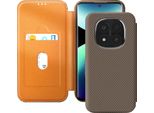 Avizar, Etui Xiaomi Redmi Note 14 Pro /14 Pro Plus Carbon Design, Rfid-Blocker, Braun