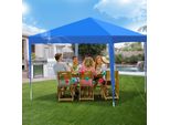 Jayseuw Gazebo Pieghevole 3X3M Blu Tenda Per Feste Protezione Uv Regolabile In Altezza Con Borsa Di Trasporto, Per Campeggio Giardino All'aperto Senza Pareti Laterali