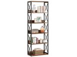 Libreria In Stile Industriale Tribesigns, Altezza 178 Cm, 6 Livelli Con Ripiani Aperti, Stile Vintage, Ideale Per Casa, Ufficio, Marrone E Nero