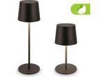 Briloner Bota Lampada Da Tavolo Led Senza Fili IP44, Dimmerabile, Touch, Batteria Ricaricabile, Protezione Dagli Spruzzi D'acqua, Nero, Ø11 X 33 Cm