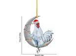 Ciondolo Natalizio Pollo Con Cappello E Sciarpa, Decorazioni Per L'albero Di Natale, Decorazioni Natalizie