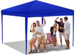 Tolletour Gazebo Pieghevole, Tendone Impermeabile, Gazebo Per Feste Con Protezione Uv, Gazebo Da Giardino Per Feste In Terrazza, Gazebo Pieghevole 3X3M Senza Lati Blu