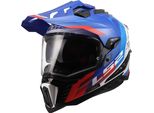 Casco LS2 MX701 Explorer Hexa Enduro, Bianco/Blu/Rosso, L (59/60)