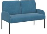 Vidaxl Divani Con Cuscini 110 Cm Blu Compensato