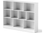 Libreria A 3 Ripiani Con 10 Scomparti Aperti, Bianca