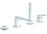 Grohe Eurocube Combiné De Bain 4 Trous à Une Main, Saillie 220Mm, Avec Ensemble De Douche, Montage Sur Bord De Baignoire, 19897001, 19897001