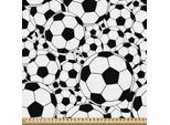 Abakuhaus Tessuto Calcio Al Metro, Monocromatico Motivo Ripetitivo Di Palloni Da Calcio Sovrapposti Effetto Ottico, 1 M (148 X 100 Cm), Bianco Nero