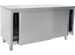 Armadio Da Lavoro Saro 1000X600X850Mm Con Ante Scorrevoli E 1 Ripiano In Acciaio Inox