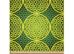 Abakuhaus Tessuto In Microfibra Astratto Venduto Al Metro, Illustrazione Moderna Con Fiori Chiari, Vita, Meditazione, Codici Antichi E Icone, 2 M (230 X 200 Cm), Giallo Verde Cacciatore