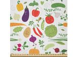 Abakuhaus Tessuto In Microfibra Con Motivi Vegetali Venduto Al Metro, Illustrazione Alimentazione Vegetariana Sana Cavoli Pomodori Peperoni Patate, 3 M (230 X 300 Cm), Multicolore