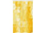 Abakuhaus Tenda Da Doccia Stretta Gialla, Geometric Triangle, Set Decorativo Per Bagno In Tessuto Con Ganci, 120 X 180 Cm, Giallo