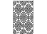Abakuhaus Tenda Da Doccia Stretta Mandala, Disegno Mandala Orientale, Set Decorativo Per Bagno In Tessuto Con Ganci, 120 X 180 Cm, Bianco E Nero