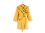 Milk&Moo Accappatoio Per Bambini Con Cappuccio Skater Cheetah, 100% Cotone, Bambina, Bambino, Unisex, Vestaglia, Motivo Ghepardo, Giallo, 5 - 6 Anni