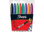 Sharpie S0814660 Marcatore Permanente Nero, Blu, Verde, Viola, Rosso, Viola, Giallo 8 Pz