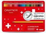 Caran D'ache 1285.730 Matite Colorate Swisscolor 30 Astuccio In Metallo