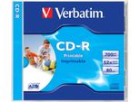 Verbatim CD-R Azo Wide Inkjet Printable, CD-R, 700 Mb, 52X, Jewel Case
