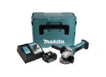Makita Dga 452 RF1J Smerigliatrice Angolare A Batteria 18V / 115 Mm In Valigetta Makpac + 1X Batteria 3,0 Ah + Caricabatterie