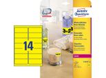 Avery Etichette Ad Alta Visibilità - Etichette Adesive Permanenti - Giallo Neon - 99,1 X 38,1 Mm 350 Etichette (25 Fogli X 14) (L7263Y-25.FR)