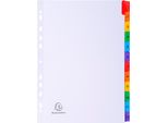 Exacompta 1112E Cartelle Di Cartone Exacompta 1-12, Din A4, Bianco, 12 Sezioni