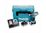 Trapano A Percussione A Batteria Makita Dhp 482 Rtj 18V 62Nm In Makpac + 2X Batteria 5,0 Ah + Caricabatterie