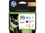 Hp 3 Cartucce Di Inchiostro Designjet Ciano. Magenta. Giallo 711 Da 29 Ml