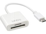 Lindy 43185 Lettore Di Schede Usb 3.2 Gen 1 (3.1 Gen 1) Type-C Bianco