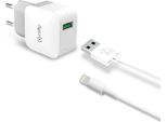 Celly Tcusblight Caricabatterie Travel Charger Da Parete Lightning Bianco