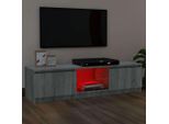 The Living Store Mobile Tv Con Luci Led Grigio Sonoma 120X30X35,5 Cm
