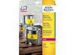 Avery Etichette Durevoli - Etichette Adesive In Poliestere - Giallo - A4 (210 X 297 Mm) - 20 Etichette (20 Fogli X 1) (L6111-20)