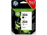 Hp 304 2-Pack Black/Tri-Color Original Ink Cartridges Cartuccia D'inchiostro 2 Pz Originale Resa Standard Nero, Ciano, Magenta, Giallo