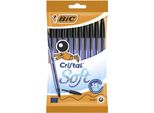 Bic Cristal Soft Nero Penna A Sfera Medio 10 Pz